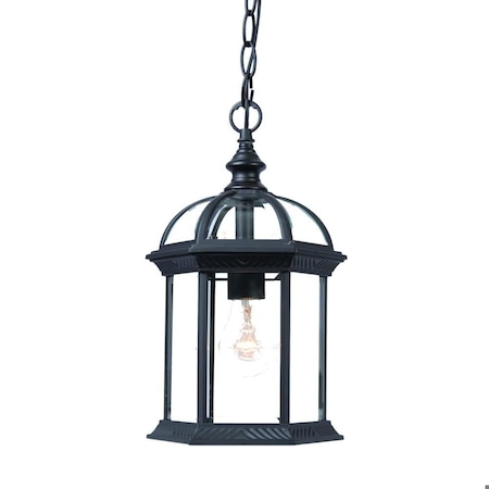 Homeroots 13.75 x 8 x 8 in. Dover 1-Light Matte Black Hanging Light 398008